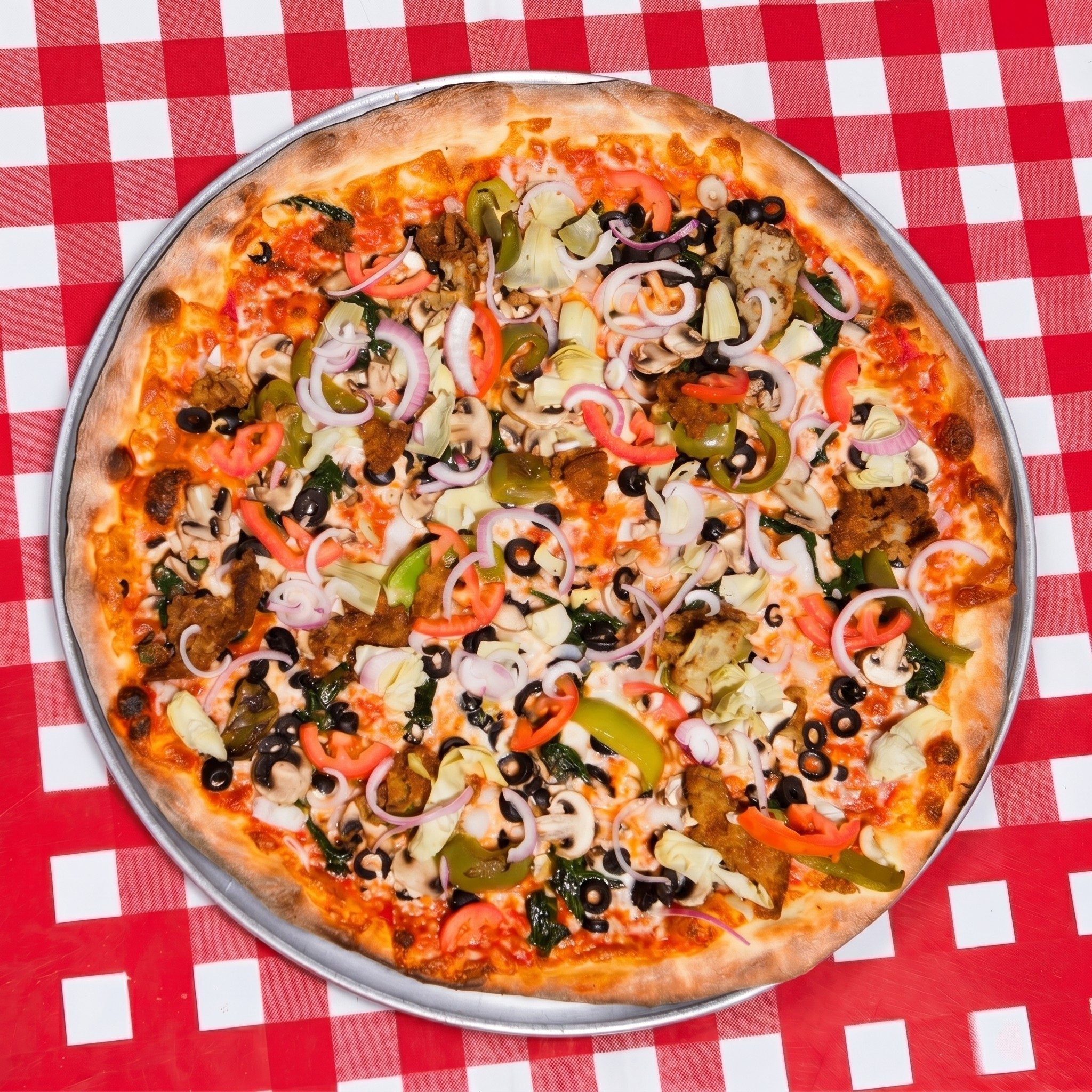 Vegan Vegetarian Pizza.