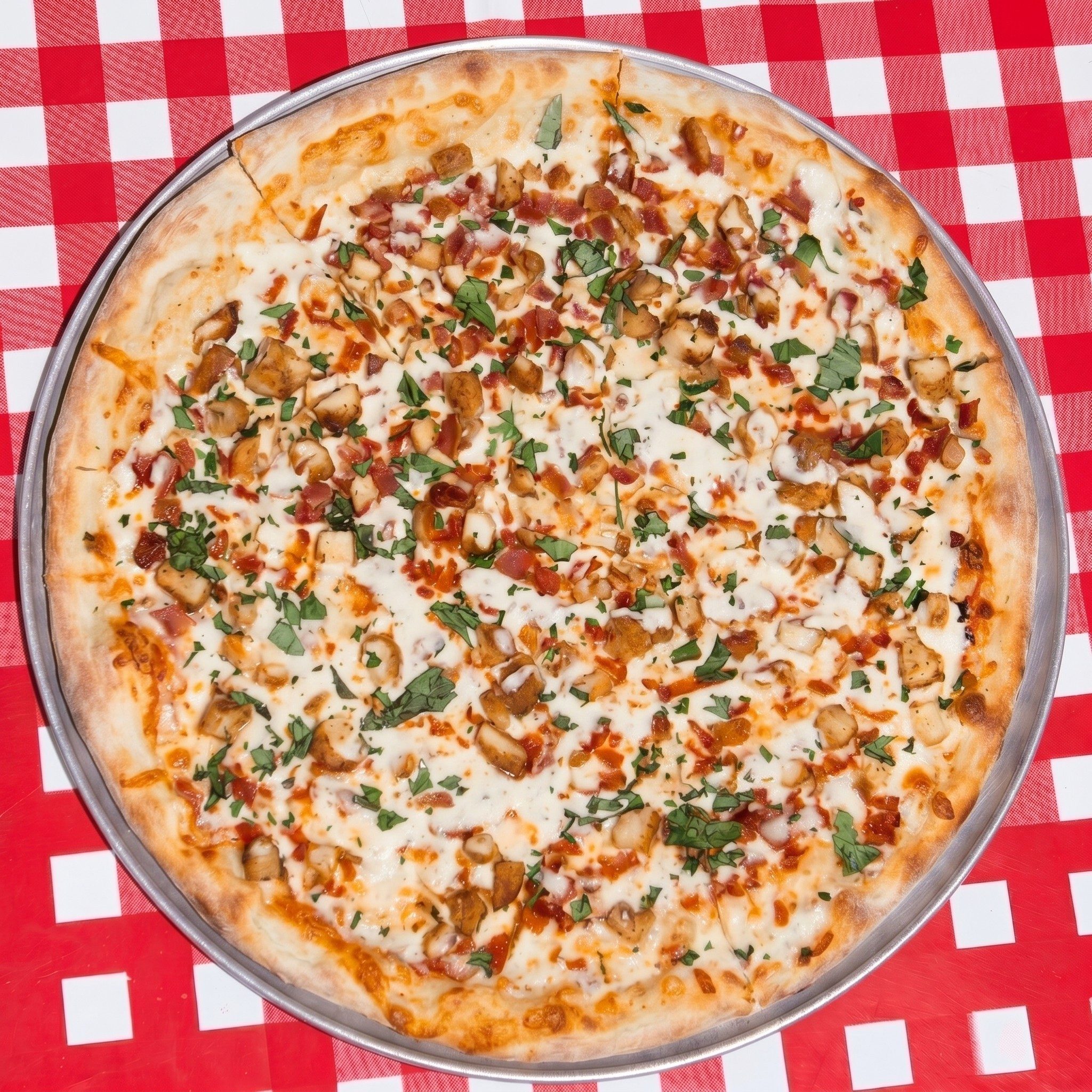 Chicken Parmesan Pizza.