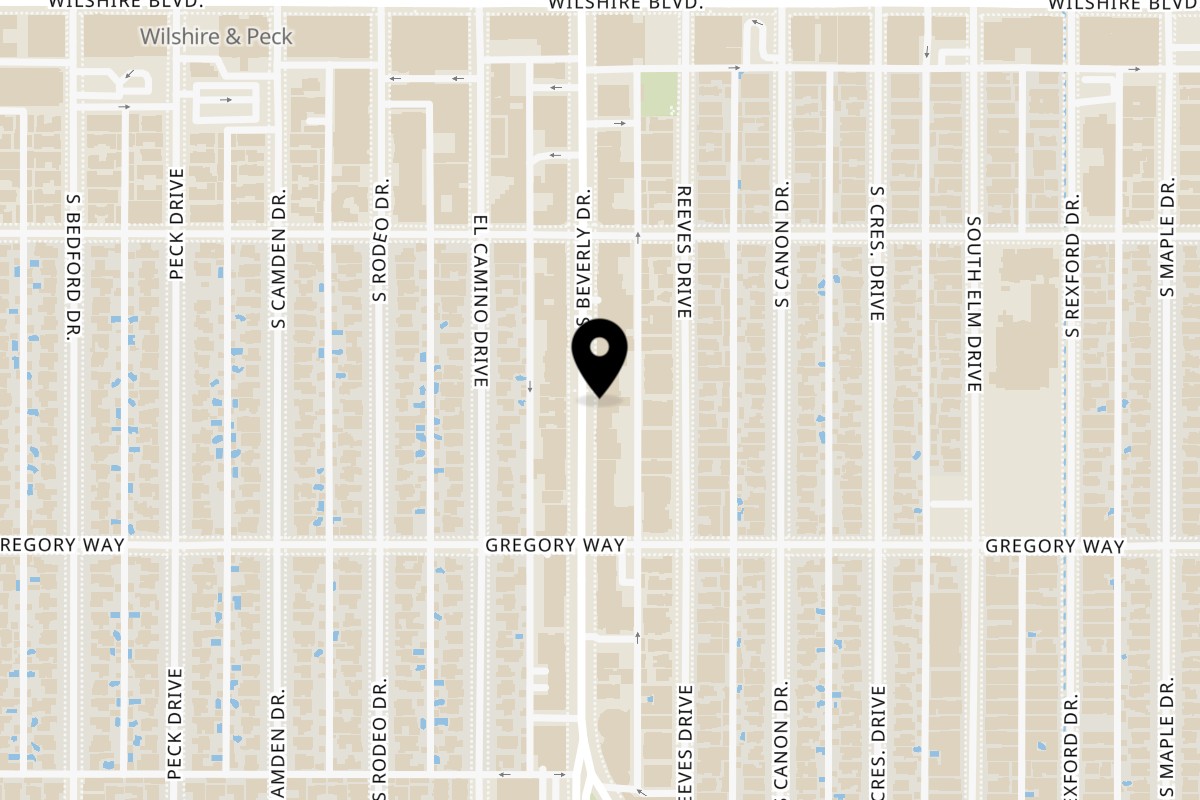 Map showing the location of Mulberry Street Pizzeria Beverly Hills on 240 S Beverly Dr in Beverly Hills